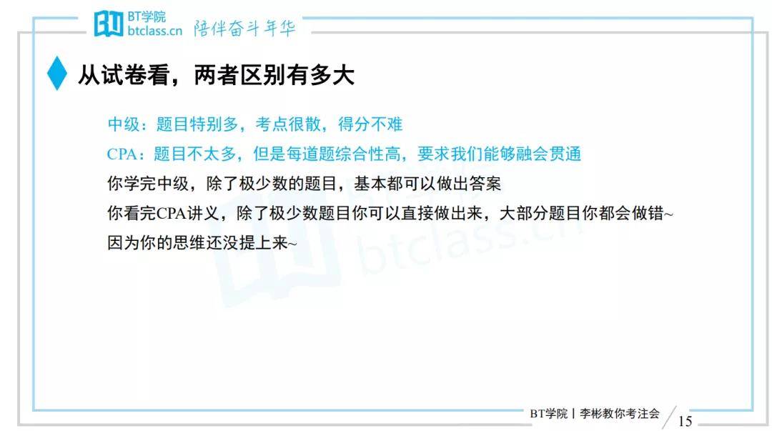 注册会计师和中级会计的试卷差别