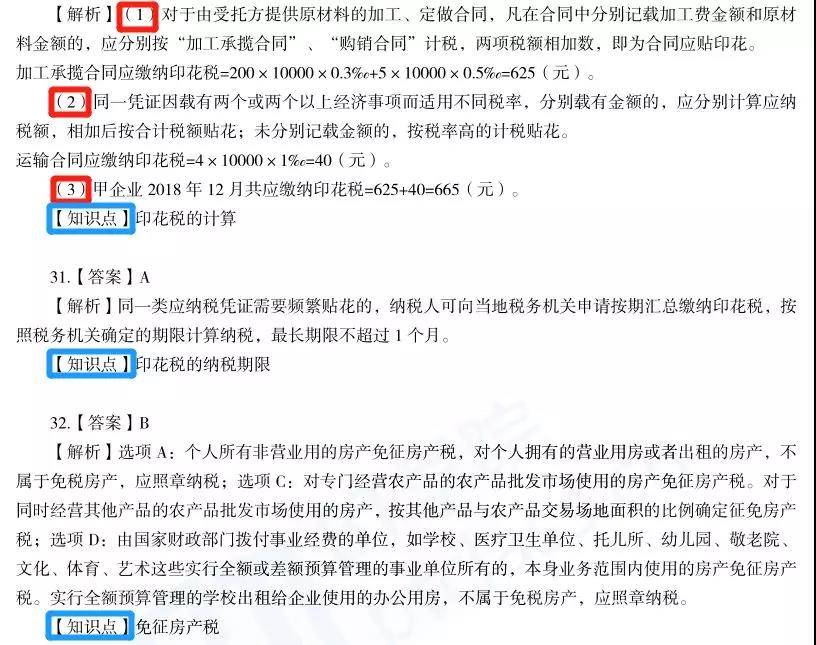 税务师考点分布与解析