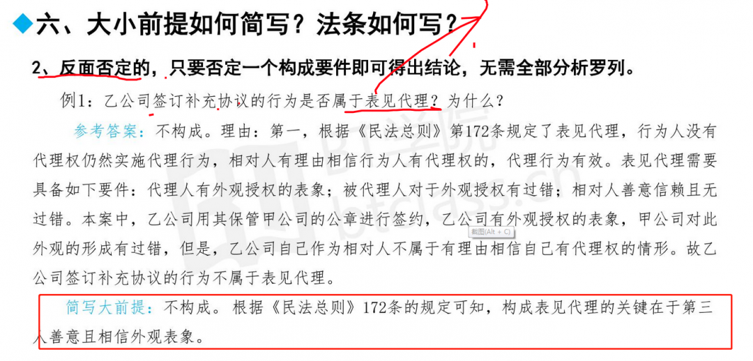 法考主观题大小前提如何写