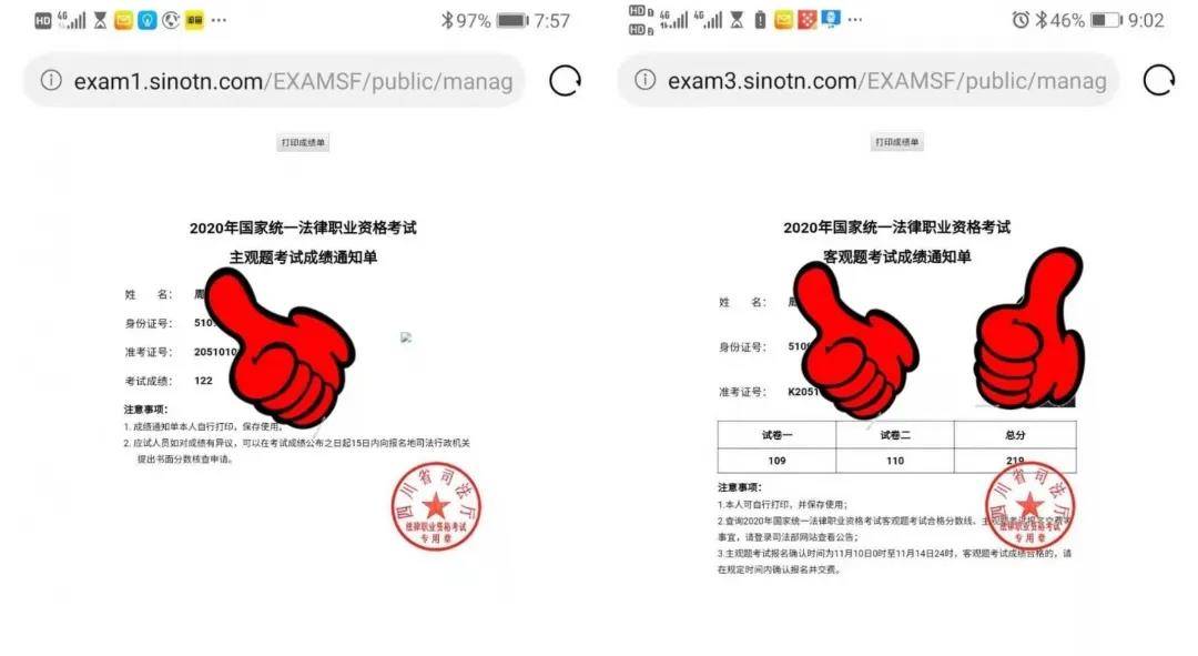 法考辅导班学员通关成绩