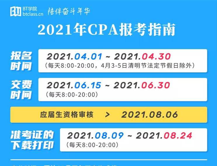 2021年CPA报考指南